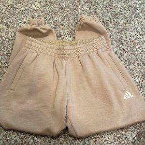 Tan Adidas sweatpants